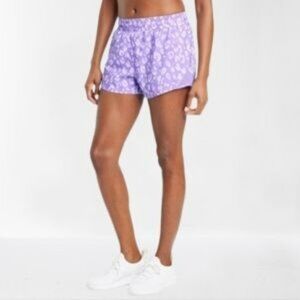 Women's Mid-Rise Run Shorts 3" All in Motion Purple Animal Print